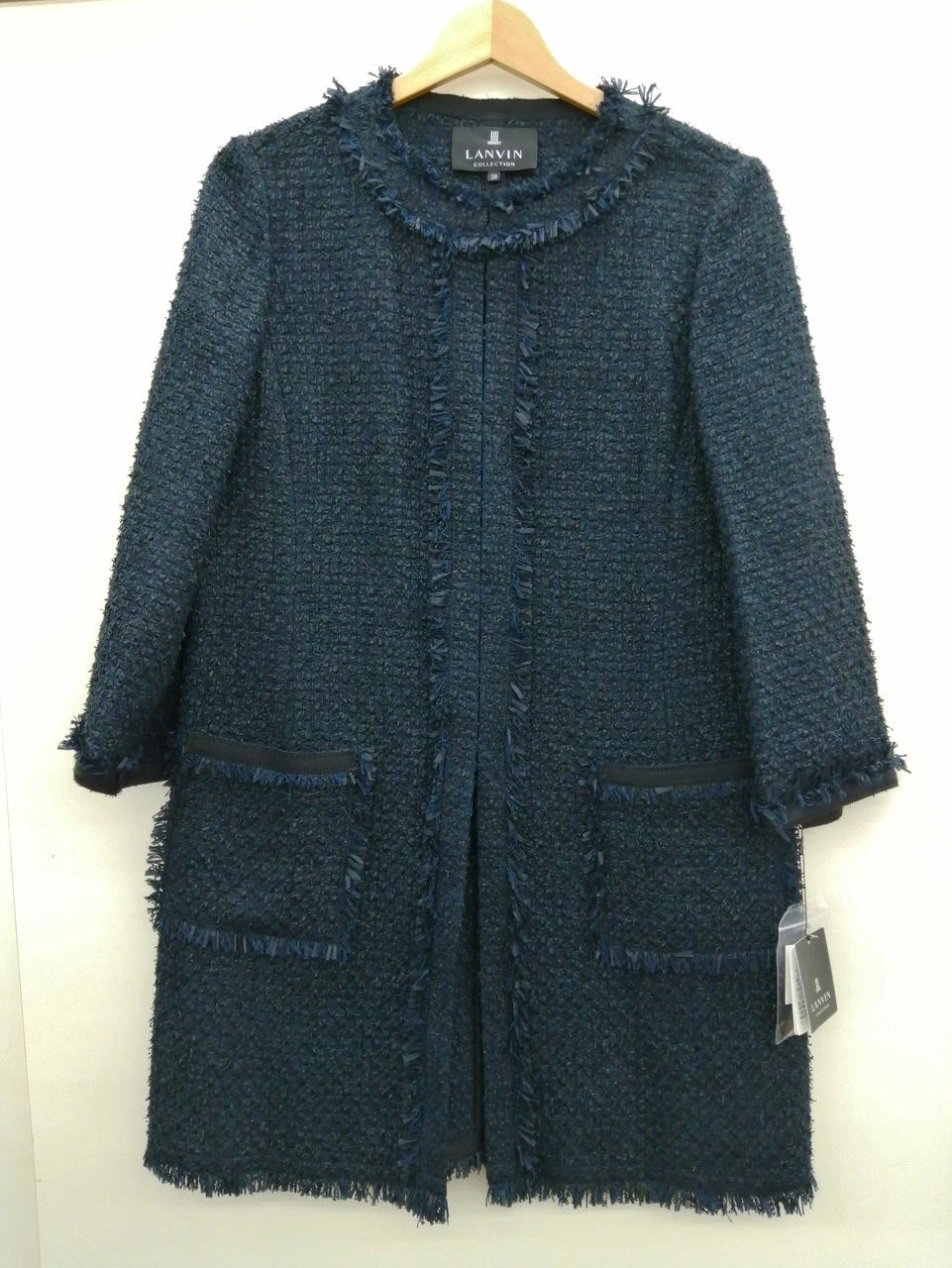 Lanvin — LANVIN long jacket black size 38 length 30.7 inches