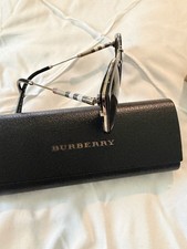 Burberry BE4251Q 3001T3 Women's Round Metal Sunglasses Black Frame Tinted Lens