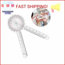Prasacco 12 Inch Goniometer, Transparent Orthopedic Angle Ruler Plastic Goniomet