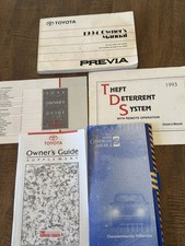 1994 Toyota Previa Owners Manual Set - Original Case Supplements 1993 Tds