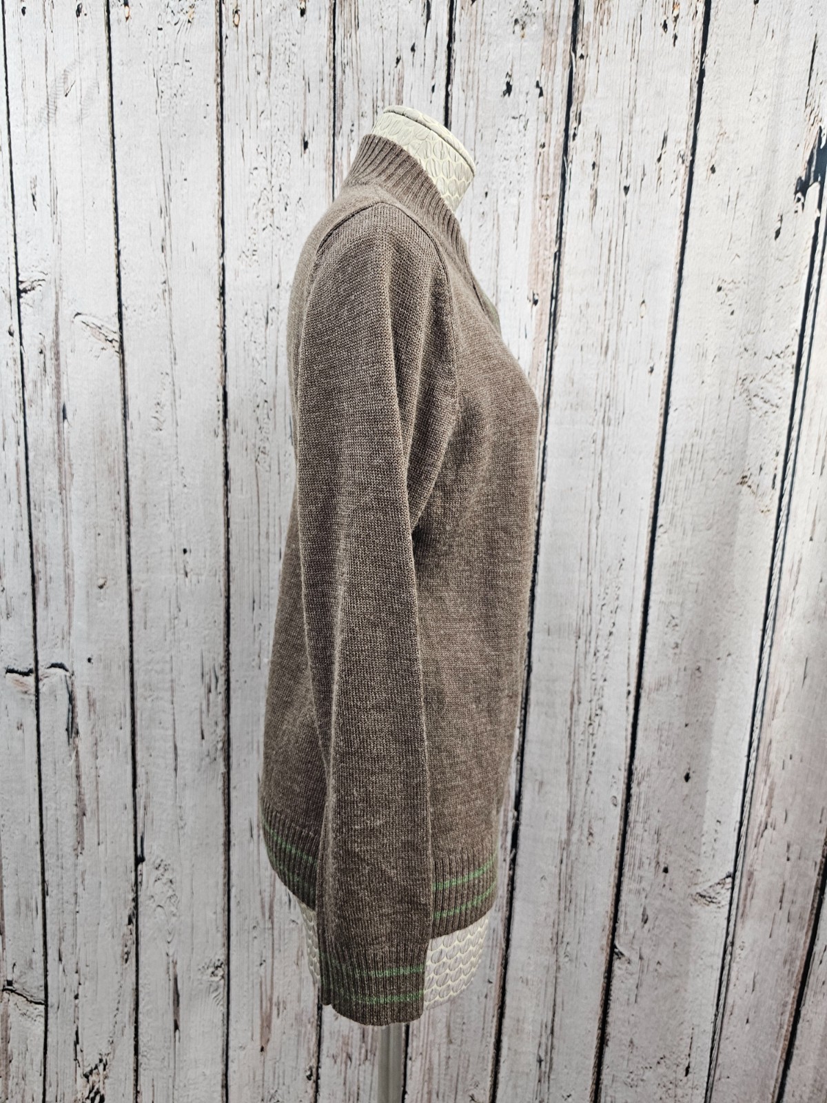 WOOLRICH Java Green Zip Front Wool Blend Cardigan… - image 4