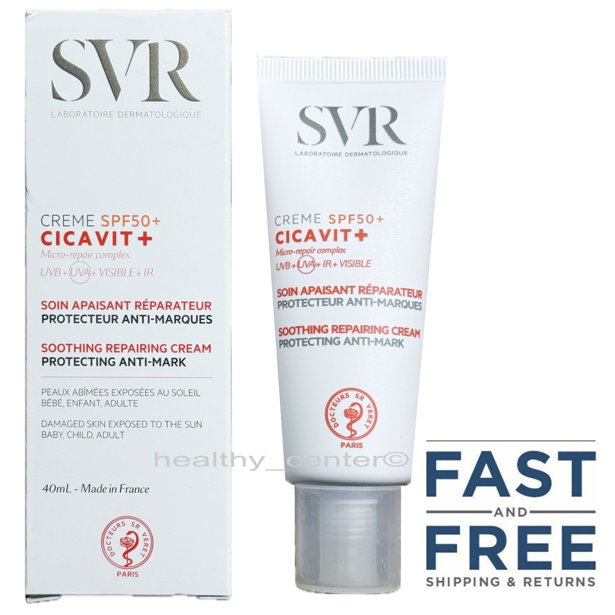 α PLUS REPAIR CREAM & UV PROTECT SVR Laboratoires Cicavit Cream Spf50 Soothing Repairing Anti-mark