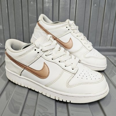 Nike Dunk Low White Rose Gold Damen Gr. UK 5,5 Leder Turnschuhe DH9765-100