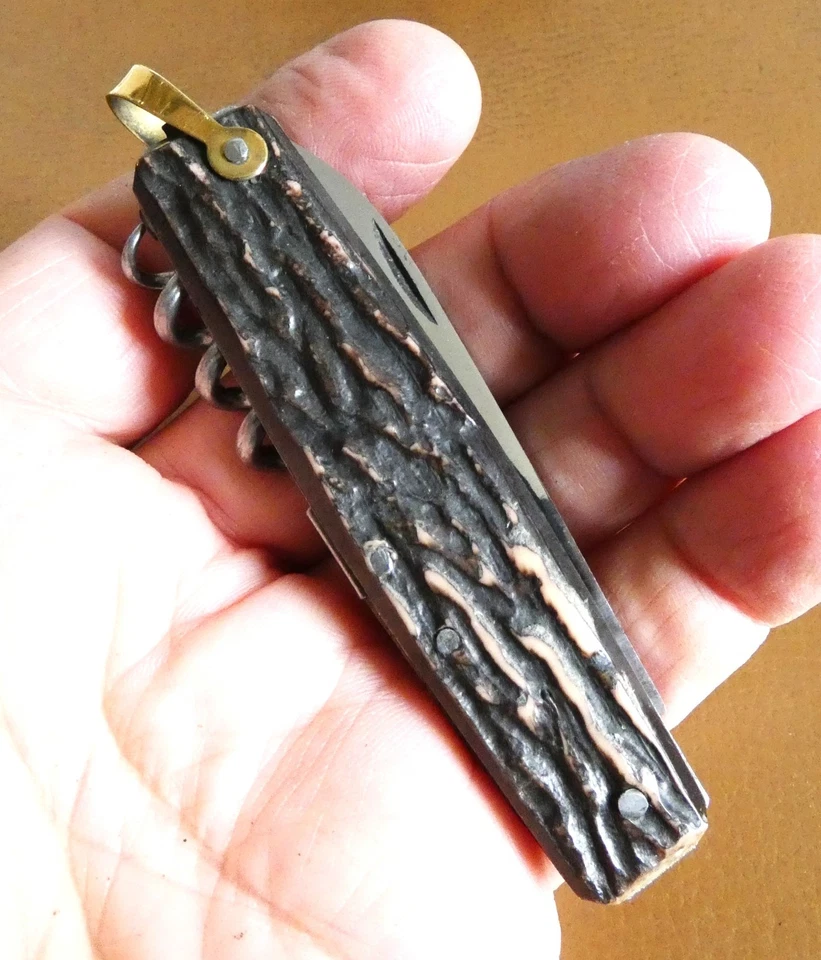 Couteau poche pliant 2 lames tire bouchon Pradel, neuf d'un ancien stock. - Photo 4/4