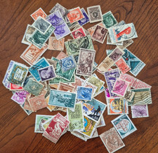Lot 100 different defin/commem stamps of Italy; late 1800's to 1980's