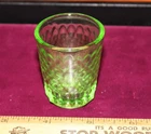Vintage Uranium Federal shot glass  Dimpled Or Thumb Print Pattern