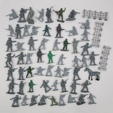 Lot of 62 pc Vintage Plastic Army Men WWII Military War