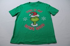The Grinch Boy's This Is Me Being Good Christmas Shirt JL3 Green Small 6/7