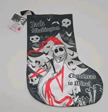 New Disney Daiso Nightmare Before Christmas Jack Skellington Stocking  15" x 11"