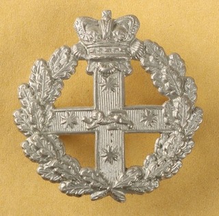 Australia 1880s 1900s NSW Military Forces QVC Collar Badge White Metal