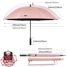 G4Free 54" Windproof Golf Umbrella - UV Protection Auto Open Silver