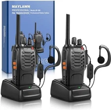 2 PACK Long Range Walkie Talkie 100 Mile Two Way Radio Charge Headset Waterproof