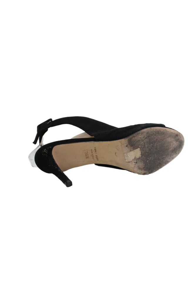 Zapatos de tacón Barneys New York para mujer punta abierta con correa en el tobillo negros talla 6,5 Foto 4 de 4