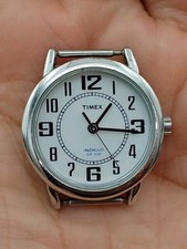 VTG Timex Indiglo WR 30M Women's Watch 25mm silver tone For Parts Not Working