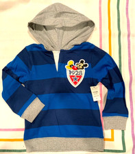 NWT Disney Mickey Mouse Pullover Hoodie with button Size 4T front n back design