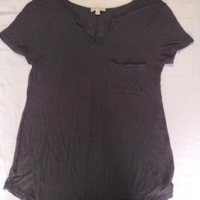 Black v neck babydoll top with