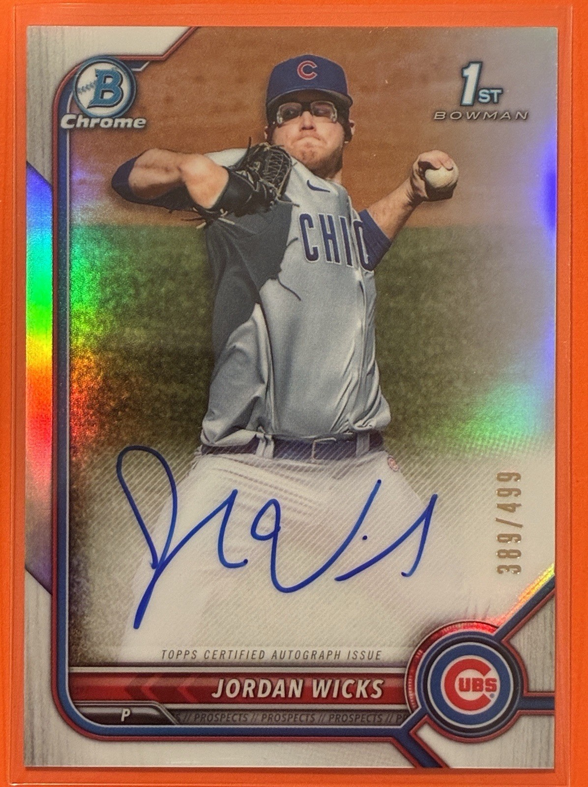 2022 Bowman Chrome Prospects Jordan Wicks Auto Refractor /499 #CPA-JW