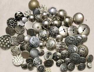 Mixed Lot Of 67 Metal Vintage Buttons