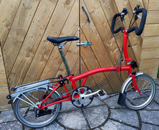 Brompton P6R 6-Speed Folding Bike Rack Bike Rare Touring Commuting Red VGC