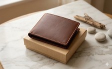 RFID GNEUINE LEATHER ULTRA SLIM CREDIT CARDHOLDER CARD CASE WALLET 109-Brown
