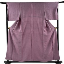 Purple Silk Kimono M 154.5cm Length 66.5cm Sleeve Unlined Used