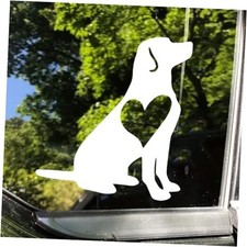 2-Pack Cute Labrador Vinyl Sticker, 5.51"x5.91", Suitable for Car White