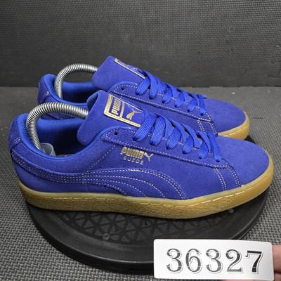 Puma Suede Shoes Mens Size 8 Blue Low Top Athletic Sneakers Gum Sole 361856-02