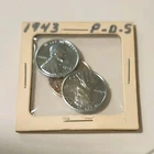 1943 Lincoln Wheat Steel Cents Set P D S Philadelphia Denver San Francisco
