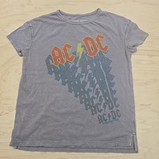 Boys AC/DC For Those About To Rock Short Sleeve T-shirt Size L Gray Concert