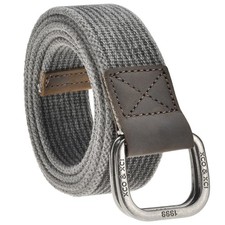 Mens 53.5 Double D-Ring Canvas Web Military Casual Belt - Versatile Style