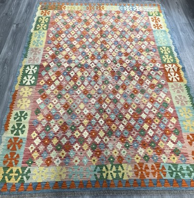 Vintage Kelim Traditionell Handgefertigt Orientalisch Wolle Kelim 6ft5inx5ft 253cmx185cm