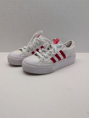 Adidas Nizza Platform Womens White/Red Size 6.5 LYV 029001 