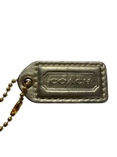 Coach Leather Hangtag - Metallic Gold 2"