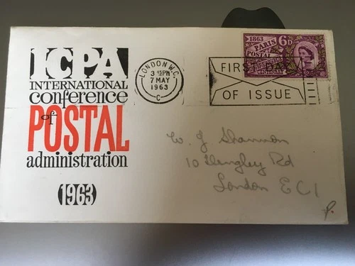 GB STAMPS RARE FIRST DAY COVER 1963 PARIS POSTAL CONFERENCE