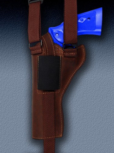 Barsony Brown Leather Vertical Shoulder Holster for TAURUS 44 80 82 65 669 4" - Picture 8 of 9