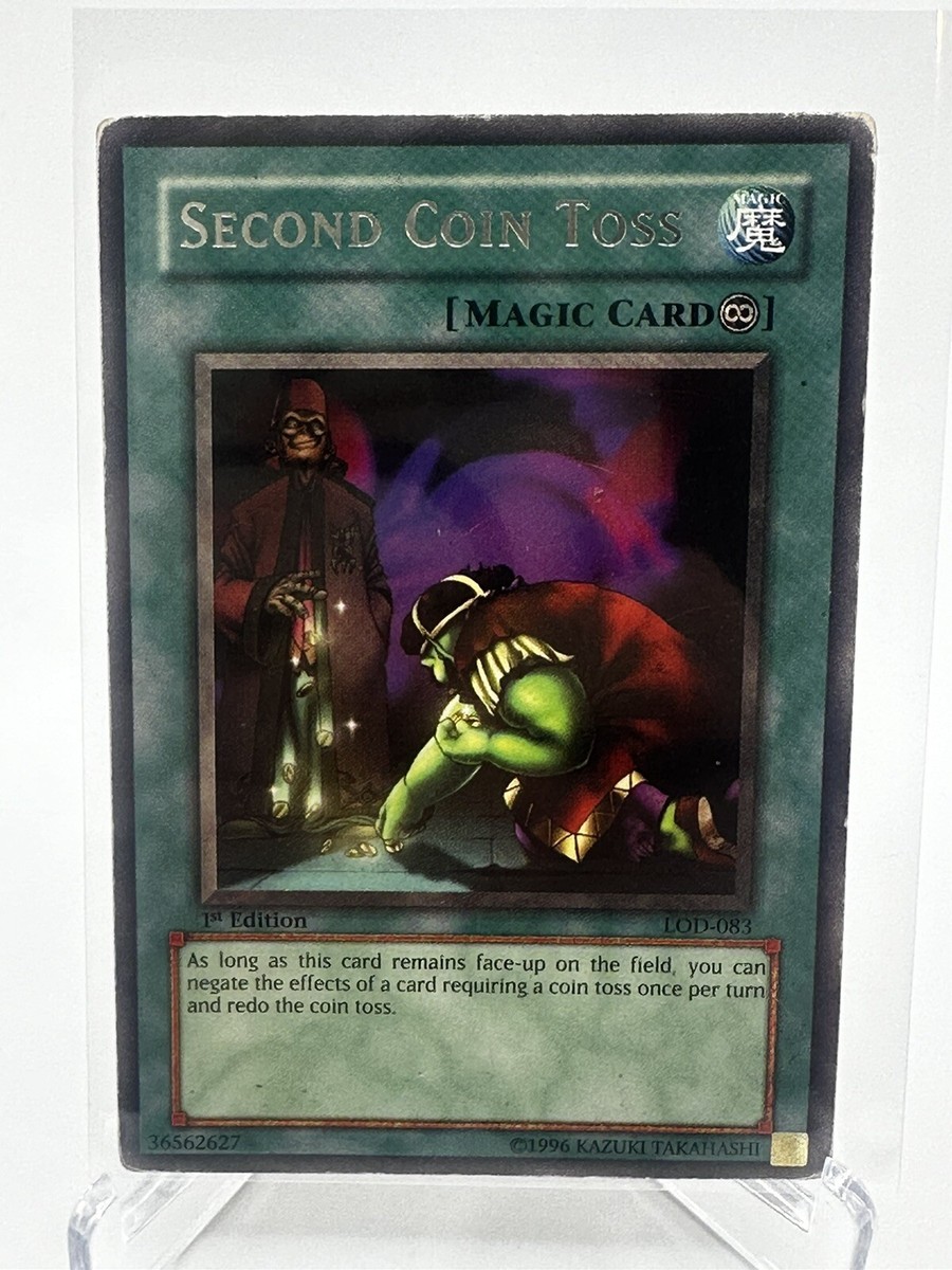 Yugioh TCG Legacy Of Darkness - Second Coin Toss LOD-083 1st Edition Rare |  eBay