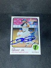 Joe Gray Jr. 2022 Topps Heritage Minors #28 Timber Rattler Auto Signed MILB Card