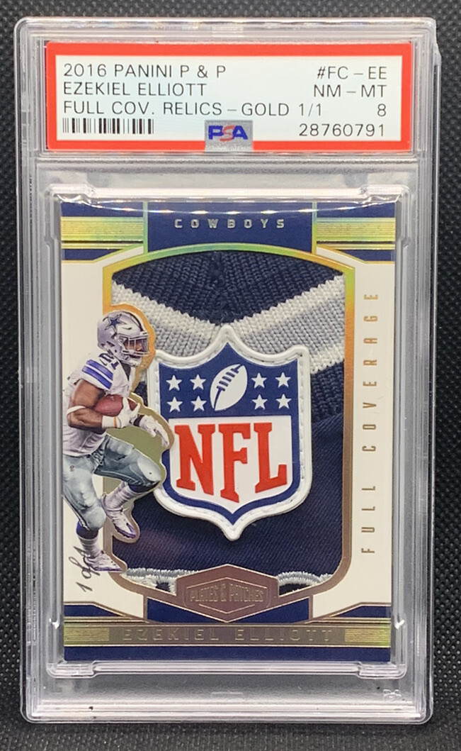 Ezekiel Elliott Panini Plates & Patches Full Coverage Relics #FCEE Gold 1/1
