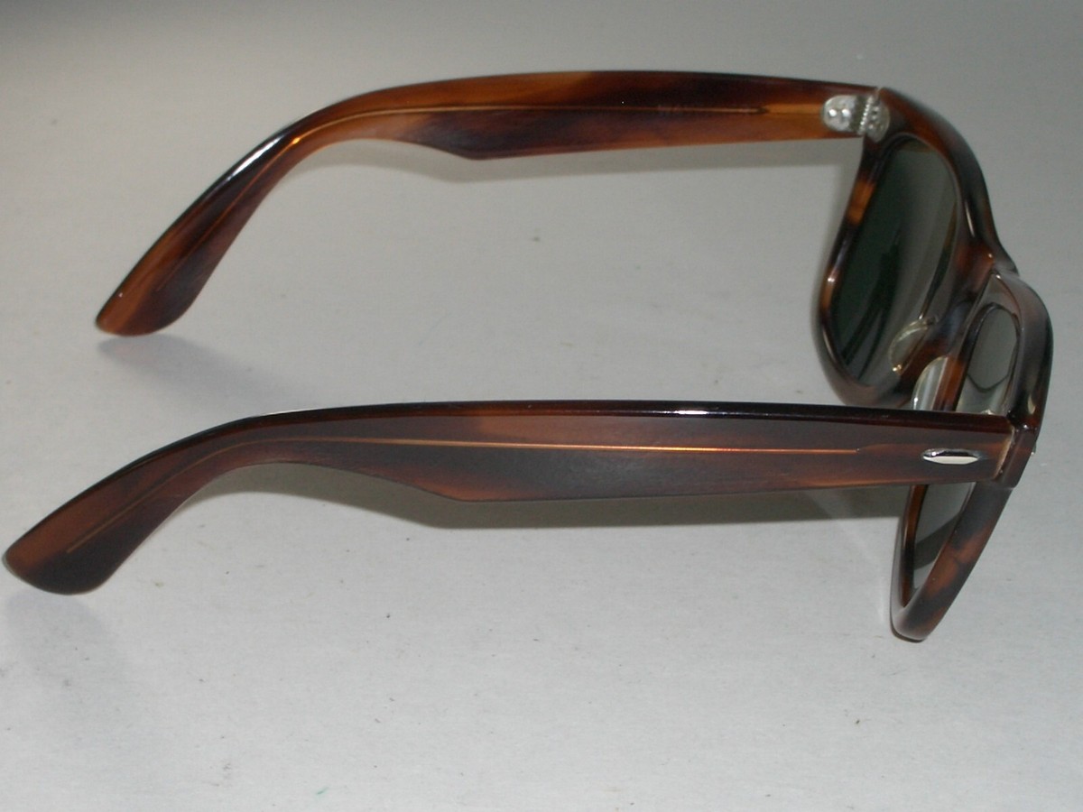 VINTAGE B&L RAY-BAN L2053 GLOSSY ACETATE G15 UV GLASS WAYFARER 50
