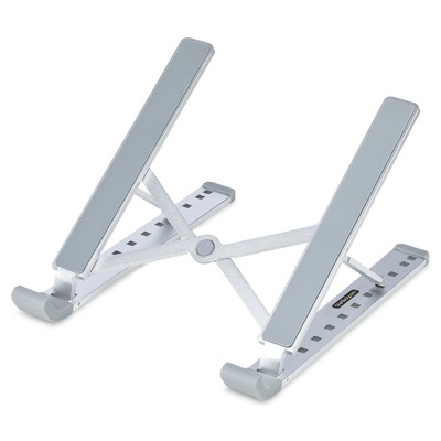 StarTech Foldable Laptop Riser Stand, Portable Height Adjustable Ventilated 22lb