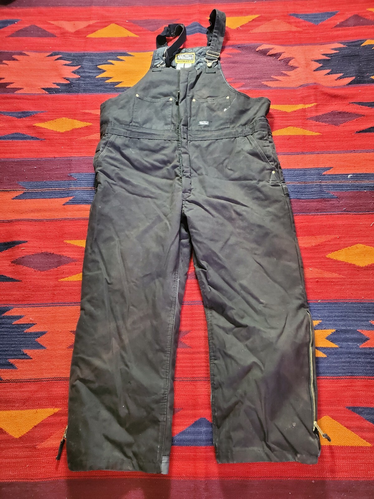 Walls Work Wear Insulated Bib Overalls Mens Black Si… Gem