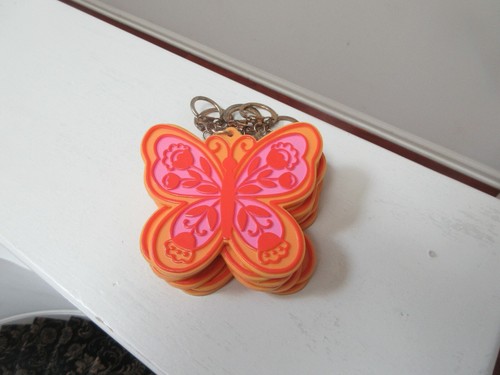 Hallmark Cards/Springbok - Psychedelic Butterfly Keychain ,1970s , Rare ,Vintage