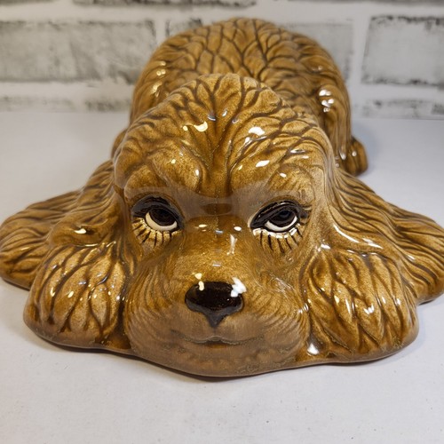 Vintage Ceramic Cocker Spaniel Handmade Golden-Brown Dog 1982 - Picture 6 of 11