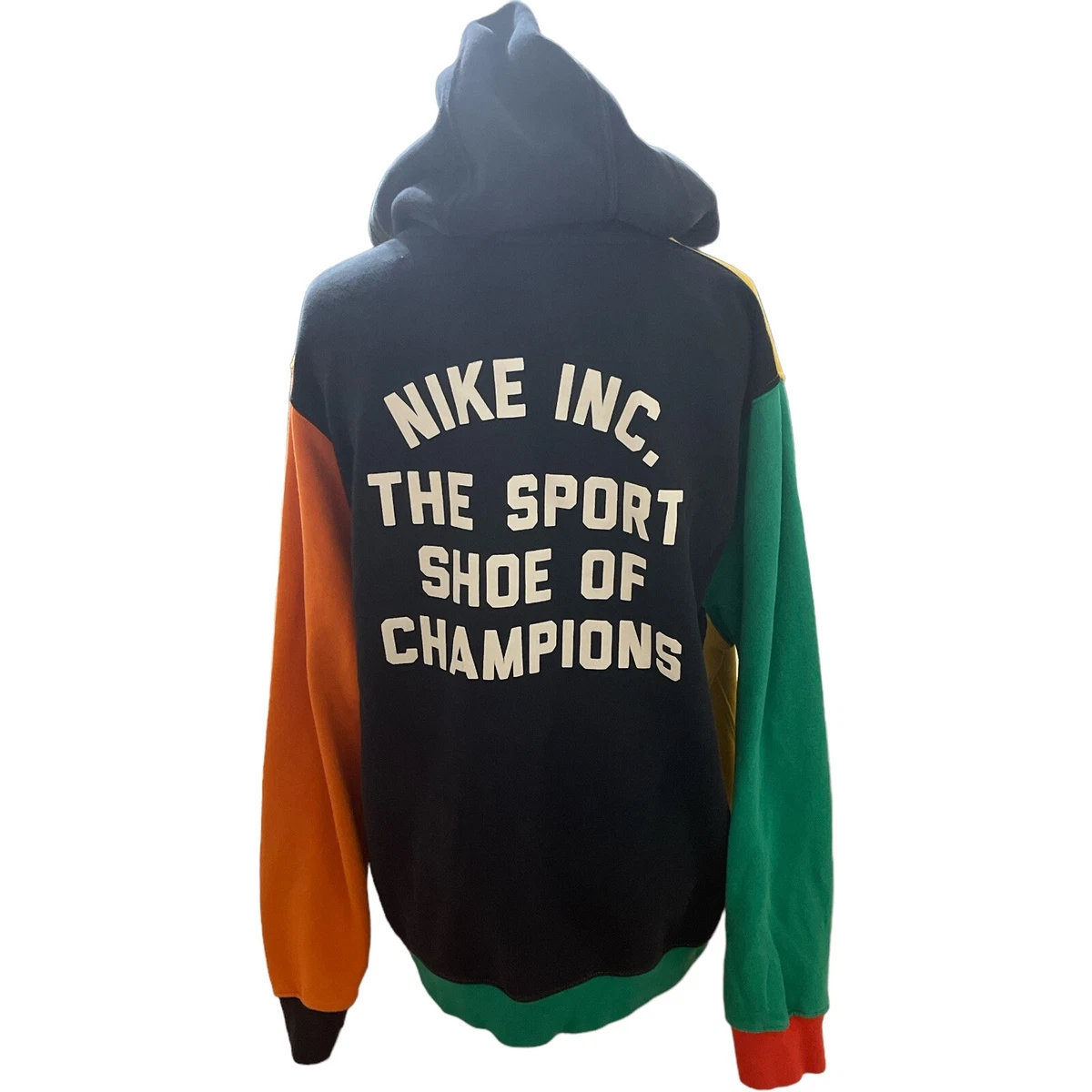 NIKE Pinwheel Logo Men s Hoodie Color Yellow Orange Green Red Size medium