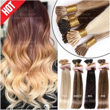 THICK 100 Remy Human Hair Extensions Micro Ring Bead I-Tip Stick Pre bonded 1G