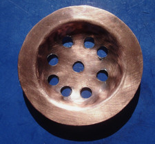 Moroccan TARNISHED COPPER hand made wash basin sink drainer with holes W65 mm
