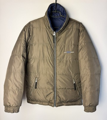 Helly Hansen Mens Reversible Down Jacket Brown Blue Size S