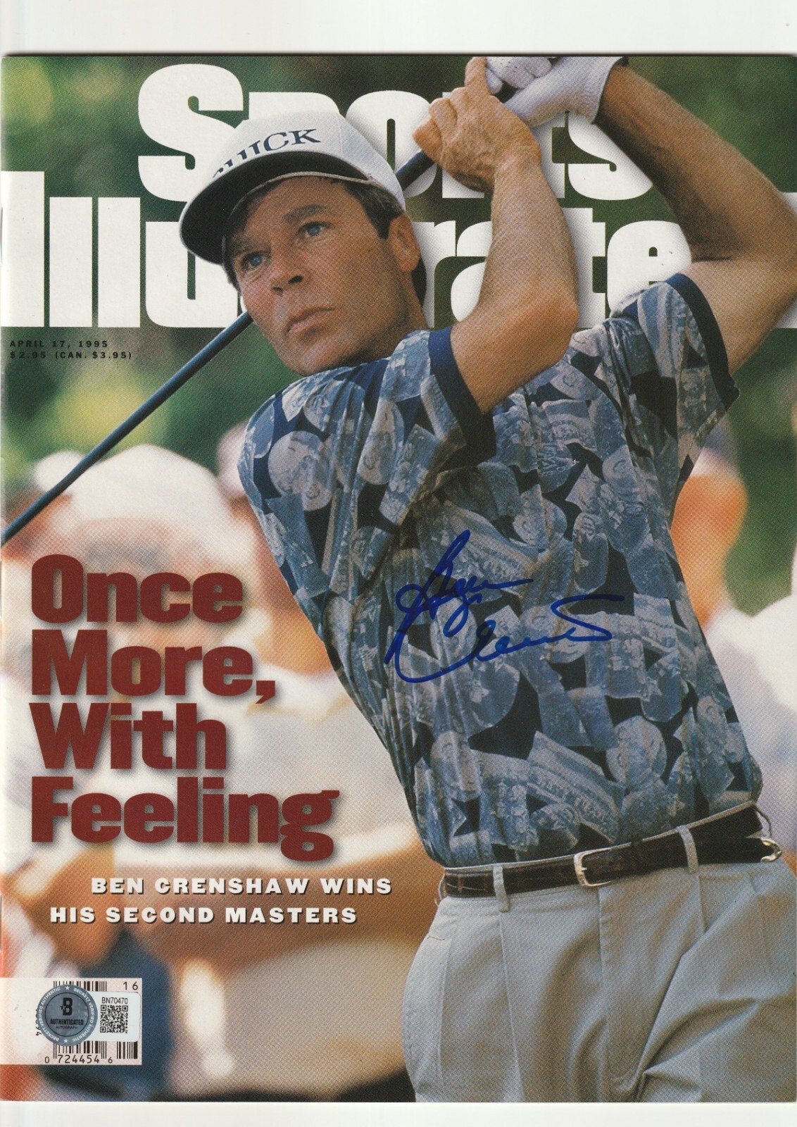 BEN CRENSHAW Autographed Signed 4/17/95 SPORTS ILLUSTRATED Beckett Auth (BAS) NO LABEL 