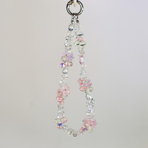 Cute Cartoon Flower Beaded Phone Charm Chain Strap Cellphone Lanyard Keychain - 第 2/7 張圖片
