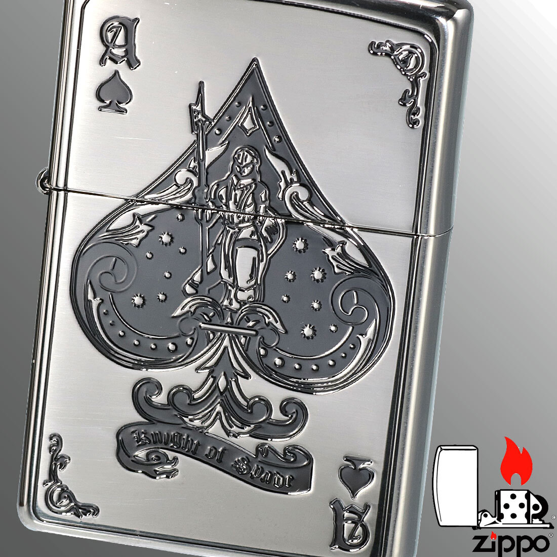 トランプ WPT Zippo LIGHTER PLAYING CARDS OHIO Zippo Devil Trump Spade Playing Cards Silver Brass Etching